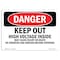 Signmission OSHA Danger Sign, 3.5" Height, 5" Width, Keep Out High Voltage Injury Death Ground, Landscape OS-DS-D-35-L-1837 - alternate 1